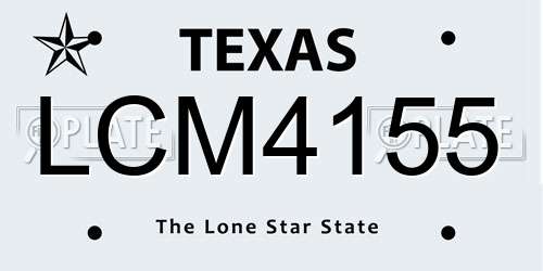 LCM4155 Texas License Plate