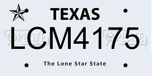LCM4175 Texas License Plate