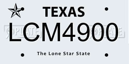 LCM4900 Texas License Plate