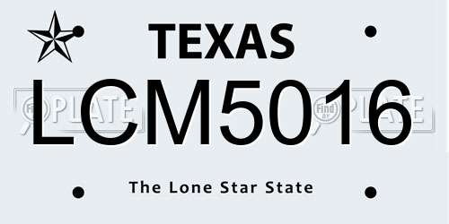 LCM5016 Texas License Plate