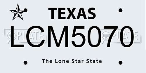 LCM5070 Texas License Plate