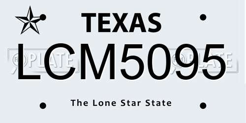 LCM5095 Texas License Plate