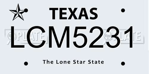 LCM5231 Texas License Plate