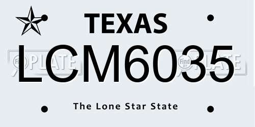 LCM6035 Texas License Plate