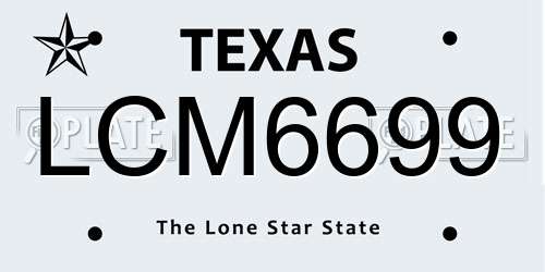 LCM6699 Texas License Plate