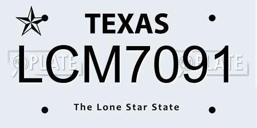 LCM7091 Texas License Plate