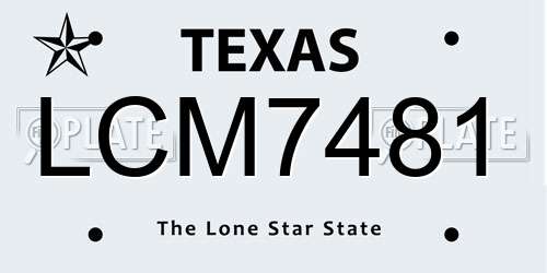 LCM7481 Texas License Plate