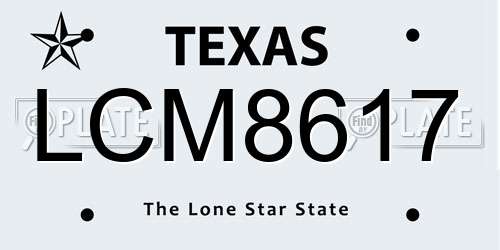 LCM8617 Texas License Plate