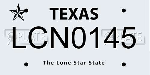 LCN0145 Texas License Plate
