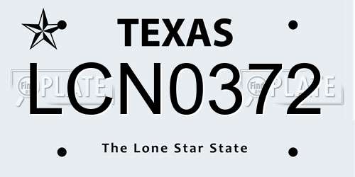 LCN0372 Texas License Plate