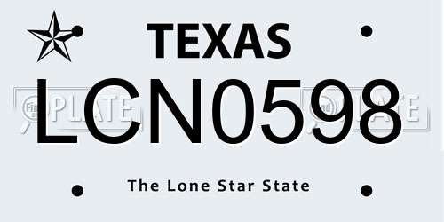 LCN0598 Texas License Plate