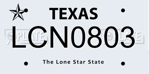 LCN0803 Texas License Plate
