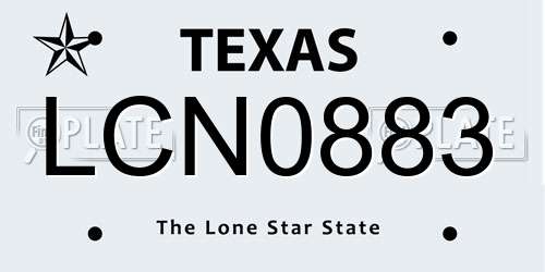 LCN0883 Texas License Plate