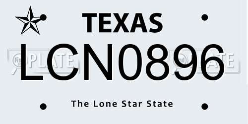 LCN0896 Texas License Plate