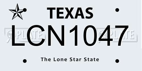 LCN1047 Texas License Plate