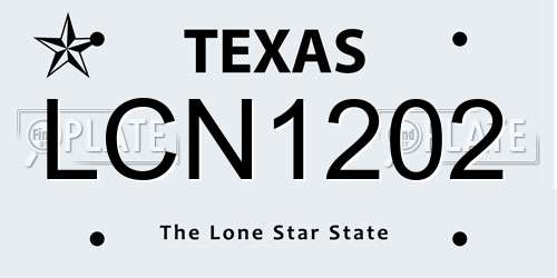 LCN1202 Texas License Plate