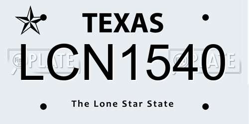 LCN1540 Texas License Plate