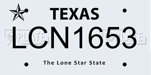 LCN1653 Texas License Plate