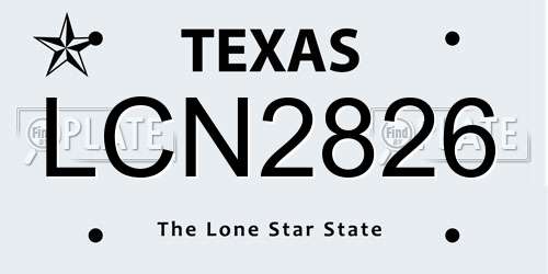 LCN2826 Texas License Plate