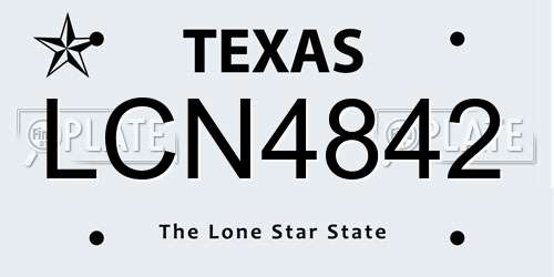 LCN4842 Texas License Plate