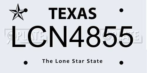 LCN4855 Texas License Plate