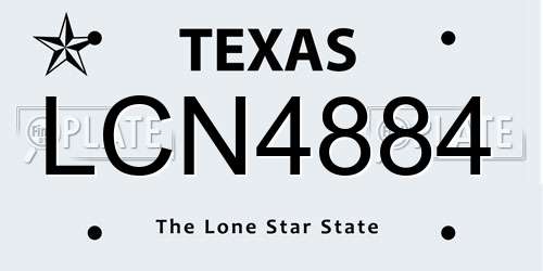LCN4884 Texas License Plate