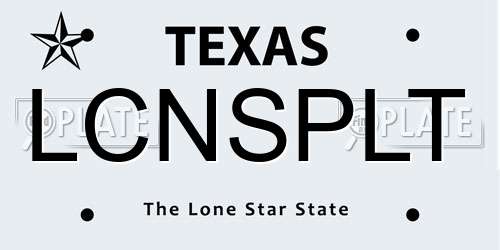 LCNSPLT Texas License Plate