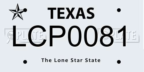 LCP0081 Texas License Plate