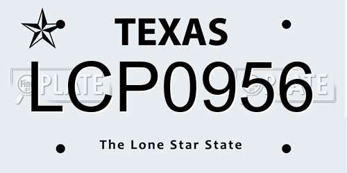 LCP0956 Texas License Plate