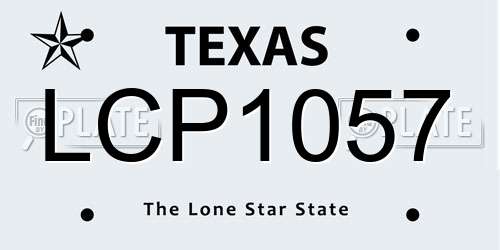 LCP1057 Texas License Plate