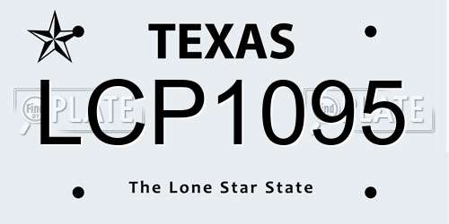 LCP1095 Texas License Plate