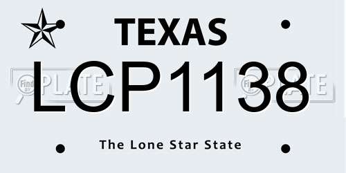 LCP1138 Texas License Plate