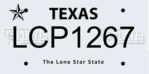 LCP1267 Texas License Plate