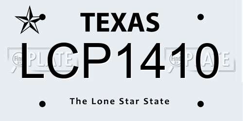 LCP1410 Texas License Plate