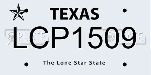 LCP1509 Texas License Plate