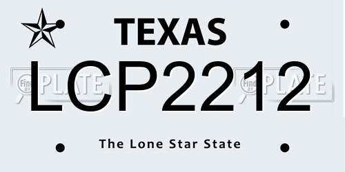 LCP2212 Texas License Plate