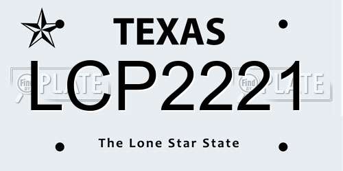LCP2221 Texas License Plate