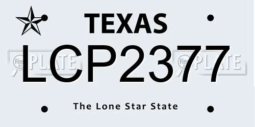 LCP2377 Texas License Plate