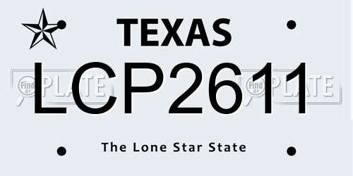 LCP2611 Texas License Plate