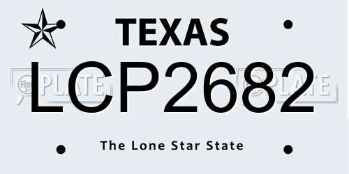 LCP2682 Texas License Plate