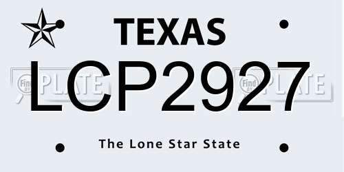 LCP2927 Texas License Plate