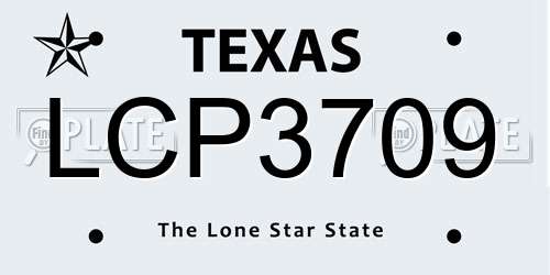 LCP3709 Texas License Plate