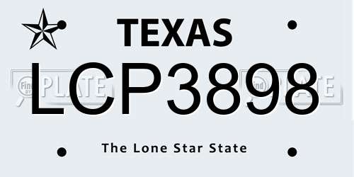 LCP3898 Texas License Plate