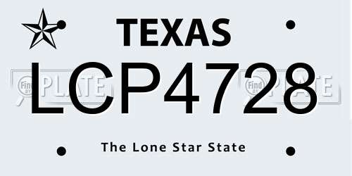 LCP4728 Texas License Plate