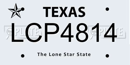LCP4814 Texas License Plate
