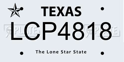 LCP4818 Texas License Plate