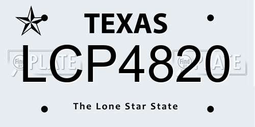 LCP4820 Texas License Plate