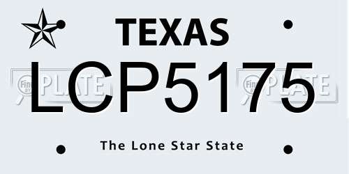 LCP5175 Texas License Plate