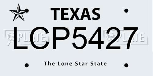 LCP5427 Texas License Plate