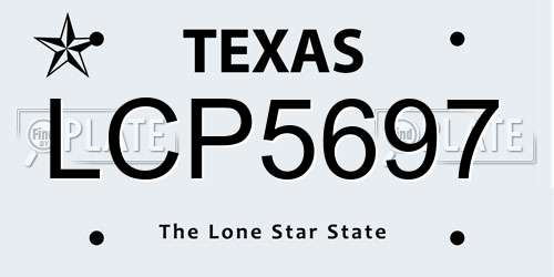 LCP5697 Texas License Plate